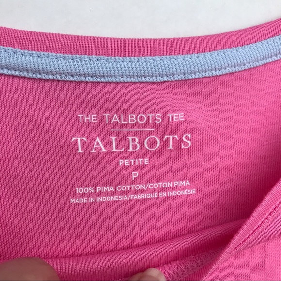 TALBOTS pink short-sleeved Pima cotton shirt NWT size Petite - Picture 4 of 6